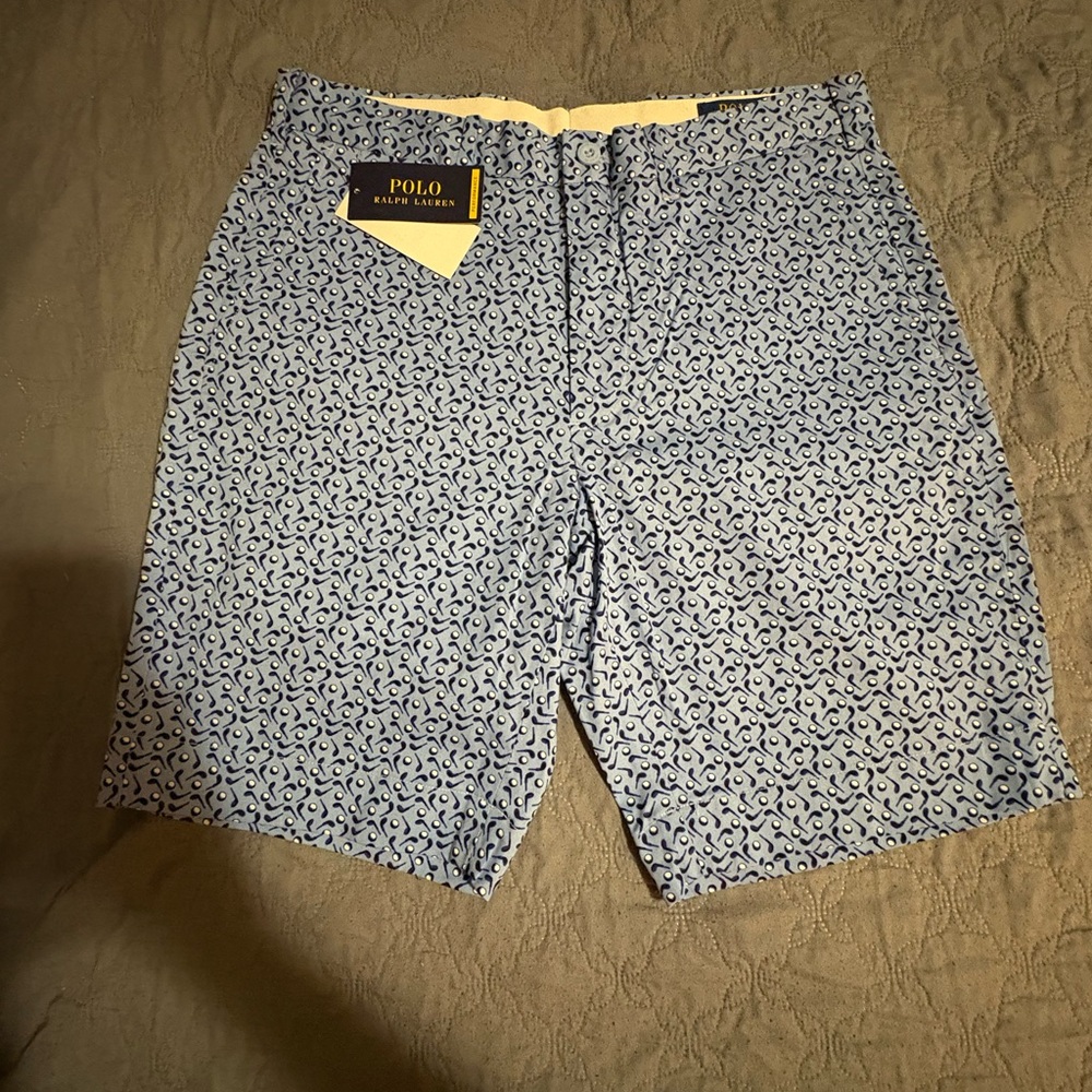 Polo Ralph Lauren Performance Golf Shorts Mens 31 Blue Clubs All Over
Print